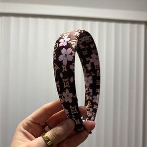 Lv Brown and Pink Floral Headband